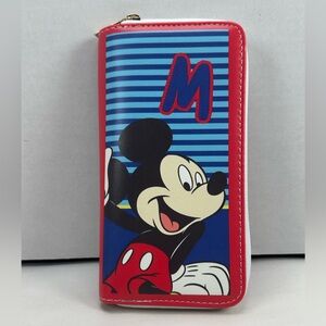 Disney Mickey Mouse Stripped Full Zip Wallet